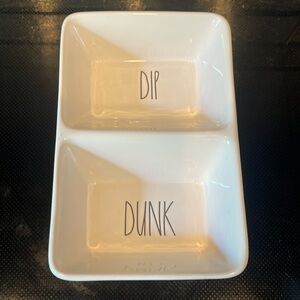 Rae Dunn Dip Dunk Double Candy Dish Condiment Platter Plate